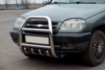 Chevrolet Niva 1998-2020 Frontbügel QT007 (Edelstahl) Foto 1