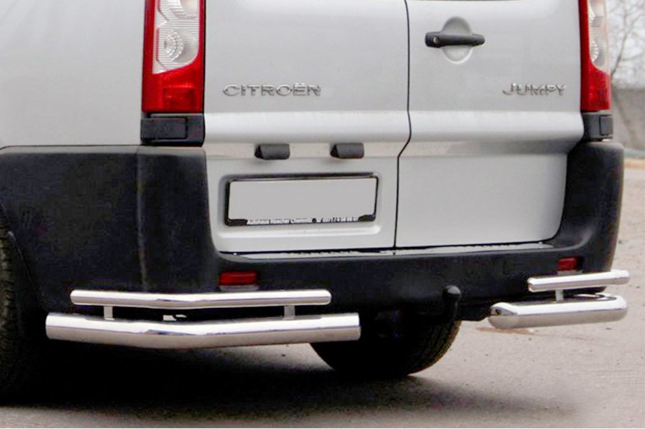 Fiat Scudo 2007-2015 Hintere Eckschutzrohre AK003-Double (2 Stk., Edelstahl) Image