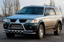 Mitsubishi Pajero Sport 1996-2007 Frontschutzbügel ST015↗WT (Edelstahl) Foto 1