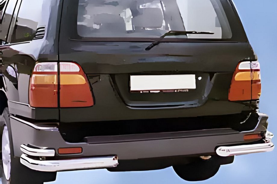Toyota Land Cruiser 100 1998-2007 Hintere Eckschutzrohre AK003-Double (2 Stk., Edelstahl) Foto 4