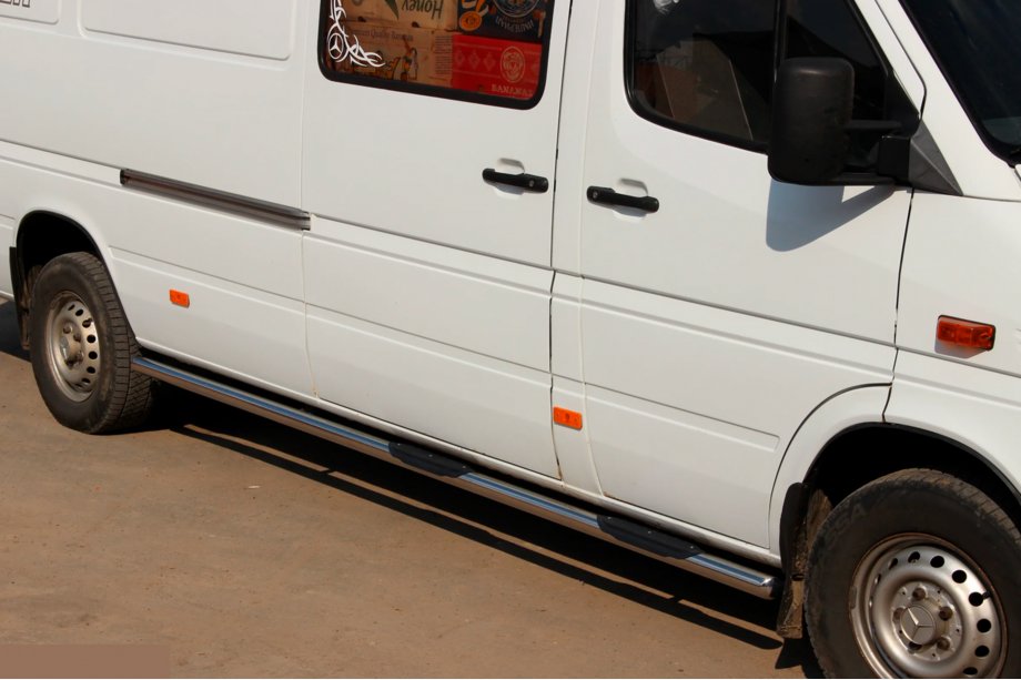 Volkswagen LT 1995-2006 Seitliche Rohre (2 Stk., Edelstahl) Mittlerer Radstand, Ø70 Foto 5
