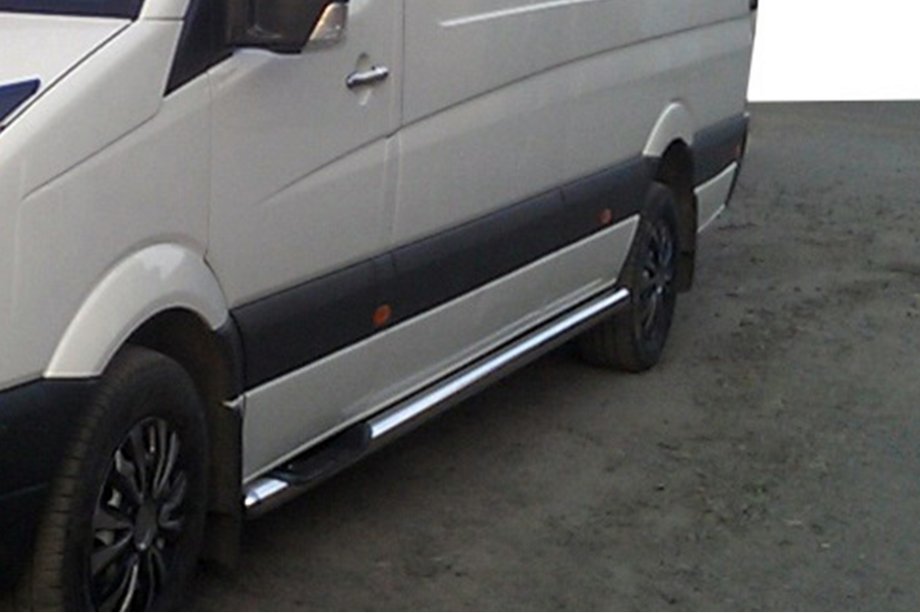 Mercedes Sprinter W906 2006–2018 Seitliche Rohre (2 Stk., Edelstahl) d70, Lang-ExtraLang Foto 3
