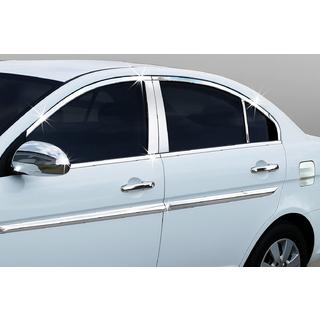 Komplette Fensterrahmen Zierleisten Edelstahl (14-tlg.) Hyundai Accent 2006-2010 Foto 1