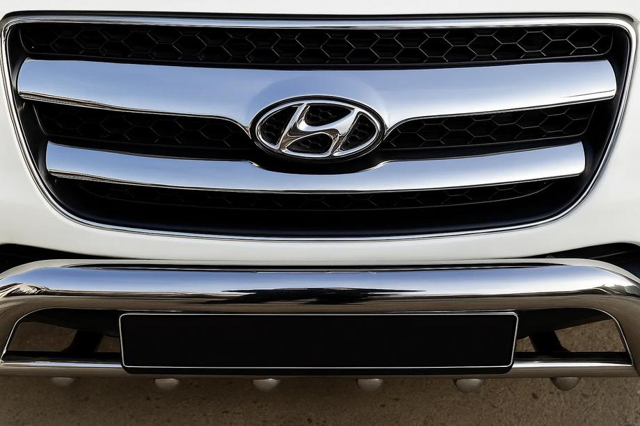 Hyundai Santa Fe 2 2006-2012 Chrom Kühlergrill Blenden (2006-2010, 2 Stk., Edelstahl) Image