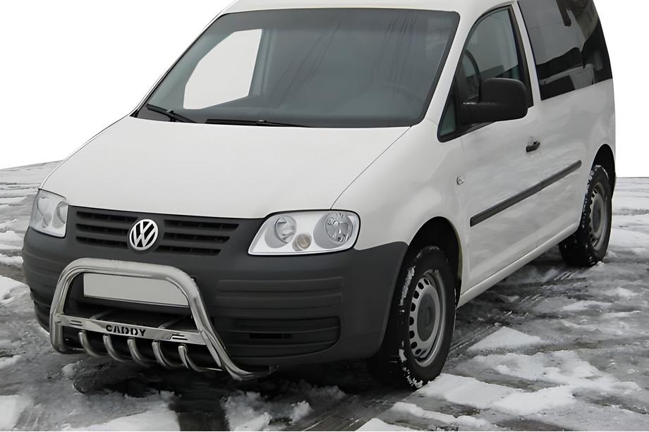 Volkswagen Caddy 2004-2010 Frontbügel WT003 (Edelstahl) 60mm, mit Schriftzug Image