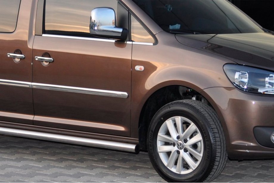 Volkswagen Caddy 2010-2015 Seitliche Rohre BB001 (2 Stk., Edelstahl) d60, Standardbasis Foto 6
