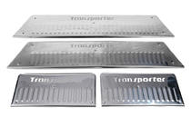 Volkswagen T5 Transporter 2003-2010 Einstiegsleisten Abdeckungen innen (Carmos, Edelstahl) 4 Türen, ohne Schriftzug Foto 8