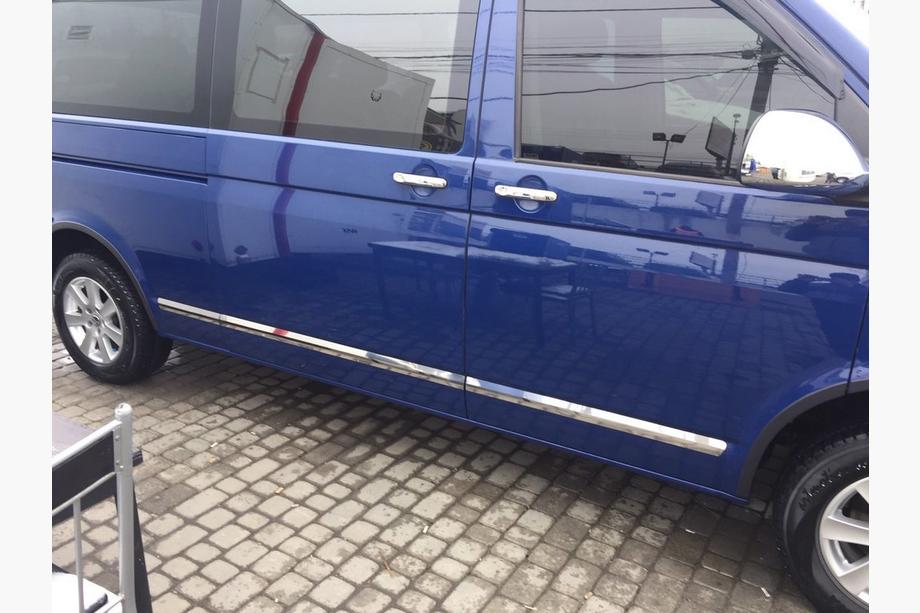 Volkswagen T5 Caravelle 2004-2010 Türleisten Edelstahl Chrom 1 Tür, Lang, OmsaLine - Italienischer Edelstahl Foto 6