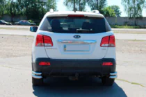Kia Sorento II XM 2009-2014 Hintere doppelte Eckschutzrohre AK003-Doppelt (Edelstahl) Foto 3