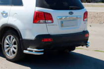 Kia Sorento II XM 2009-2014 Hintere doppelte Eckschutzrohre AK003-Doppelt (Edelstahl) Foto 5