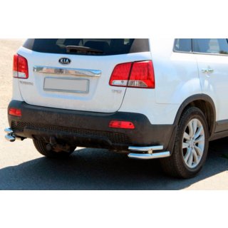 Hintere doppelte Eckschutzrohre AK003-Doppelt (Edelstahl) Kia Sorento II XM 2009-2014 Foto 1