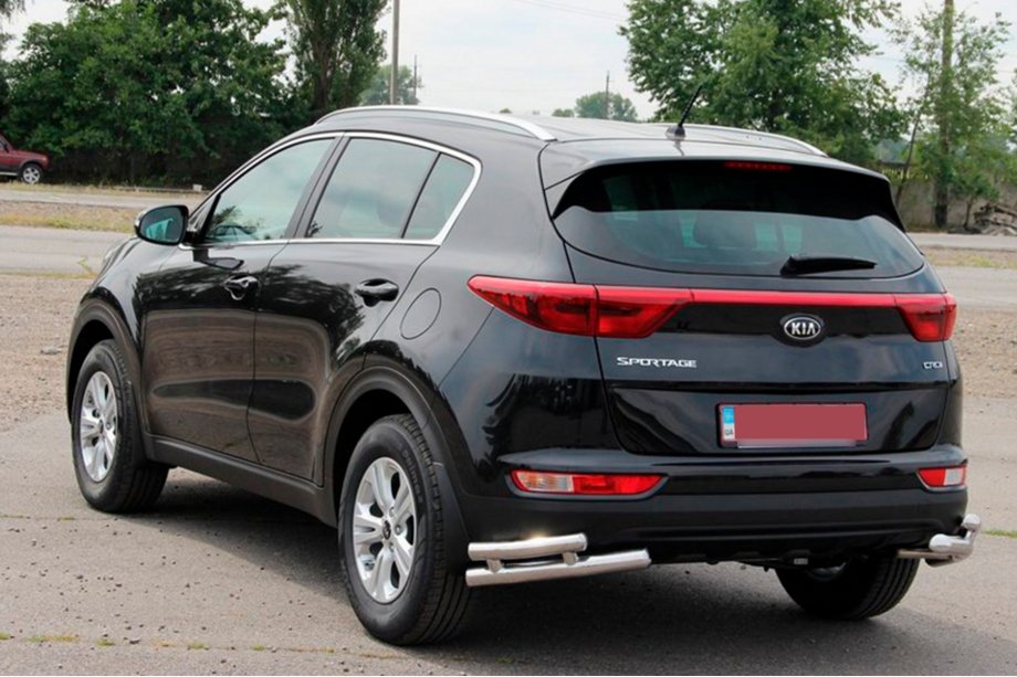 Kia Sportage 2015-2021 Heckschutz Doppel-Eckschutz AK003 Doppel (Edelstahl) Foto 4