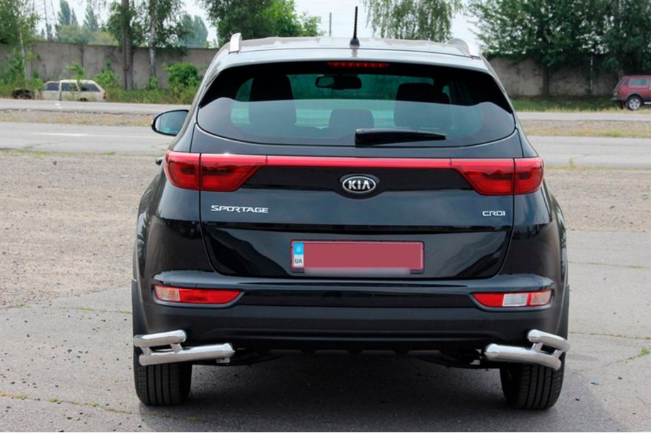 Kia Sportage 2015-2021 Heckschutz Doppel-Eckschutz AK003 Doppel (Edelstahl) Foto 3