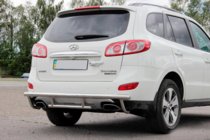 Hyundai Santa Fe 2 2006-2012 Heckschutzbügel AK002-2 (Edelstahl) Foto 1