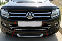 Volkswagen Amarok 2010-2022 Edelstahl Abdeckung fuer Frontstossfaenger mit Smiley (3 Stk) Foto 1