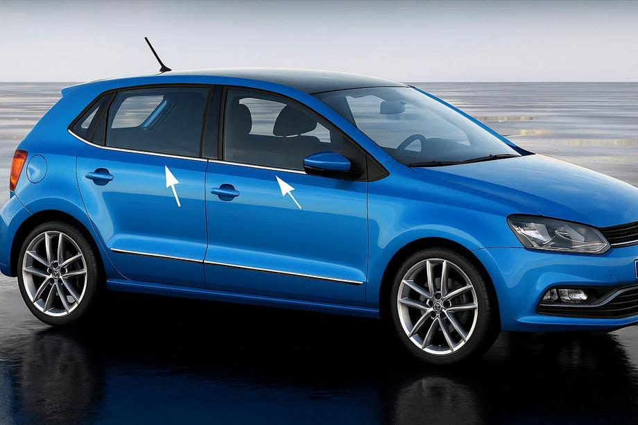 Volkswagen Polo 2010-2017 Fensterzierleisten HB (6 Stk, Edelstahl) Foto 1