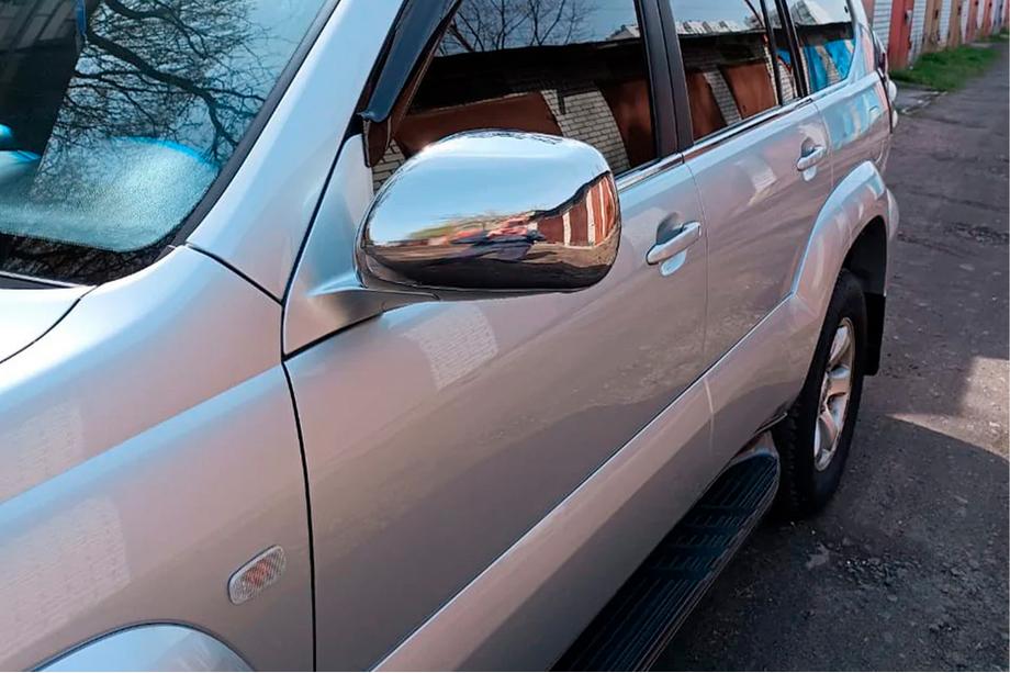 Toyota Land Cruiser Prado 120 2002-2009 Spiegelabdeckungen (2 Stk., Edelstahl) OmsaLine - Italienischer Edelstahl Foto 4