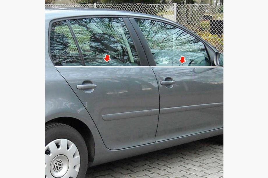Volkswagen Golf 5 2003-2009 Fensterrahmen Zierleisten Edelstahl außen (4 Stk) Image
