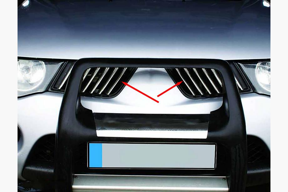 Mitsubishi L200 2006-2015 Chrom Kühlergrill Abdeckungen (14 Stk, Edelstahl) OmsaLine - Italienischer Edelstahl Foto 2