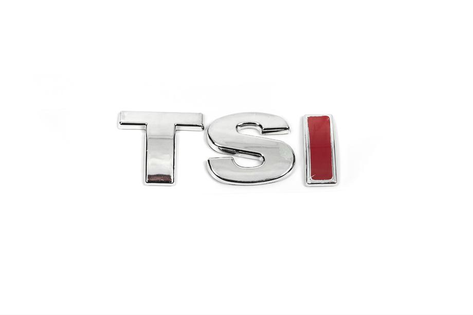 Volkswagen Tiguan 2007-2016 Emblem TSI (gerade Schrift) TS - Chrom, I - Rot Foto 5