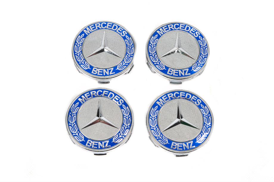 Mercedes-Benz Felgendeckel 71/75 mm ohne Ring (4 Stk, blau V2) Foto 3