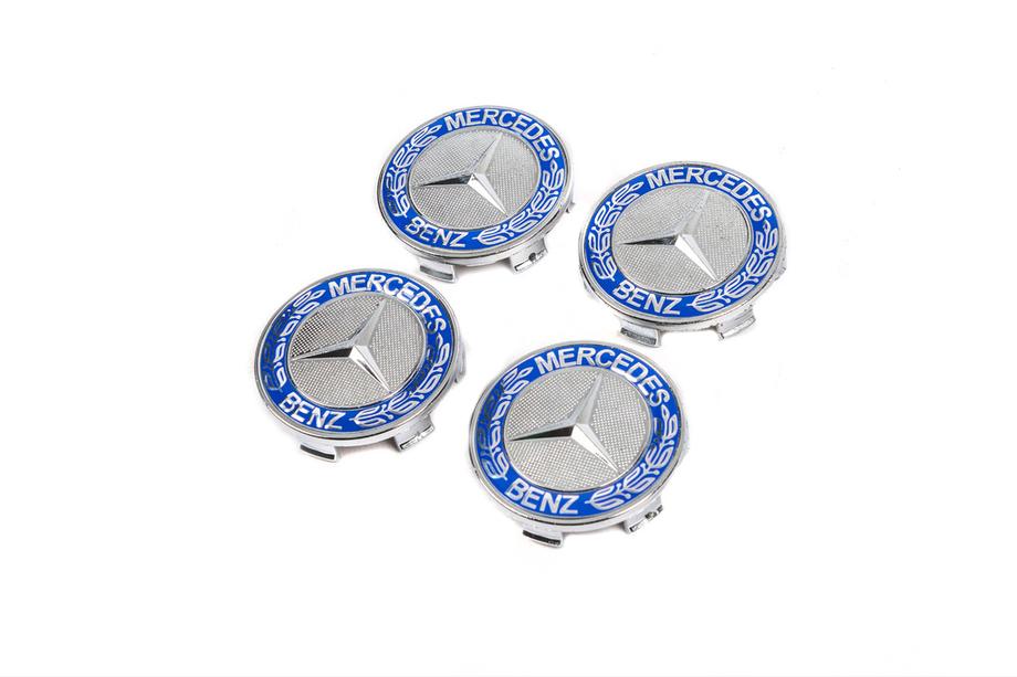 Mercedes-Benz Felgendeckel 71/75 mm ohne Ring (4 Stk, blau V2) Foto 4