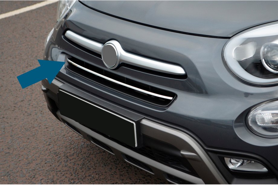 Fiat 500X 2014-2024 Edelstahl Abdeckung für vordere Stoßstange Image