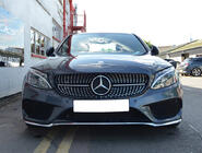Mercedes C-class W205 2014-2021 Frontgrill Diamond Silber (für Avantgarde/AMG-Line/C43 AMG) 2018+, mit Kamera Foto 19