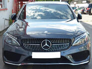 Mercedes C-class W205 2014-2021 Frontgrill Diamond Silber (für Avantgarde/AMG-Line/C43 AMG) 2018+, mit Kamera Foto 20