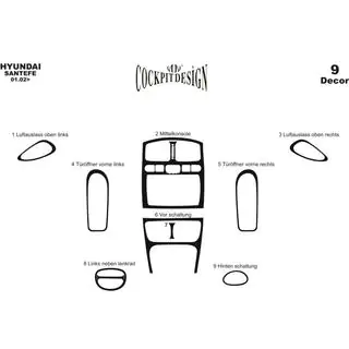 Armaturenbrett Abdeckungen Hyundai Santa Fe 1 2000-2006 Foto 3