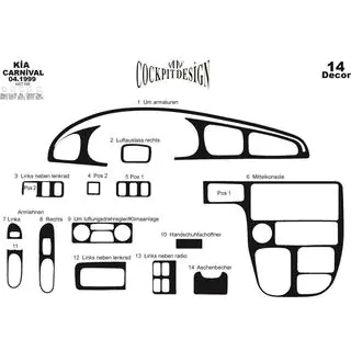Armaturenbrett Abdeckungen Kia Carnival 2002-2013 Foto 2