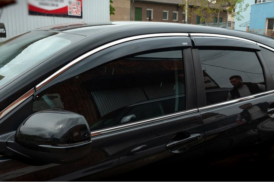 Honda CRV 2012-2016 Windabweiser mit Chromleiste (4 Stk, Niken) Image