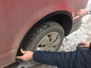 Volkswagen T5 Transporter 2003-2010 Kotflügelverbreiterungen (6 Stk, schwarz) Schwarzer Edelstahl Foto 3