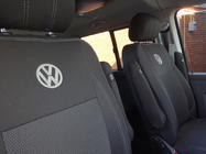 Volkswagen T5 Caravelle 2004-2010 Autositzbezüge (Kunstleder und Stoff, Premium) Komplettset Innenraum und Vordersitze (1+1) Foto 12