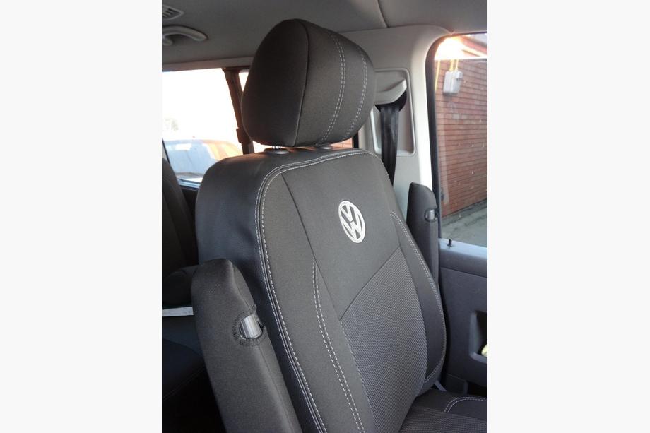 Volkswagen T5 Caravelle 2004-2010 Autositzbezüge (Kunstleder und Stoff, Premium) Vordersitze (2↗1) Foto 14