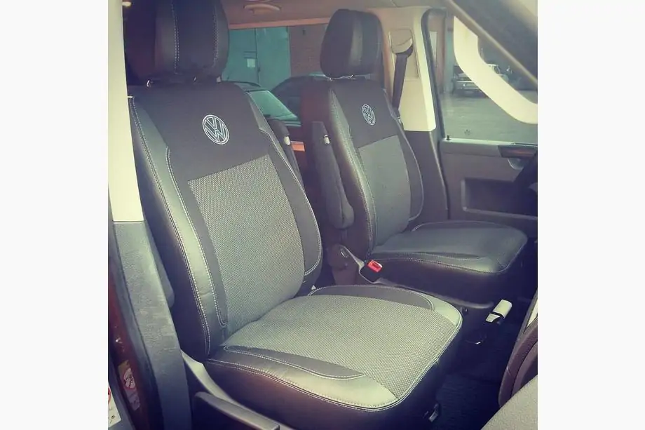 Volkswagen T5 Caravelle 2004-2010 Autositzbezüge (Kunstleder und Stoff, Premium) Foto 7