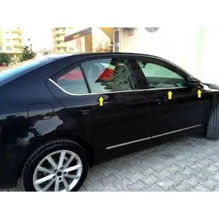 Fensterrahmen Abdeckung (6 Stk, Edelstahl) Skoda Octavia III A7 2013-2019 Foto 3
