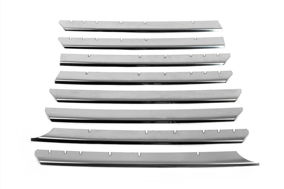 Volkswagen T4 Caravelle/Multivan 1990–2003 Chrom Grill Blenden Gerade Motorhaube (8 Stk, Edelstahl) OmsaLine - Italienischer Edelstahl Foto 3