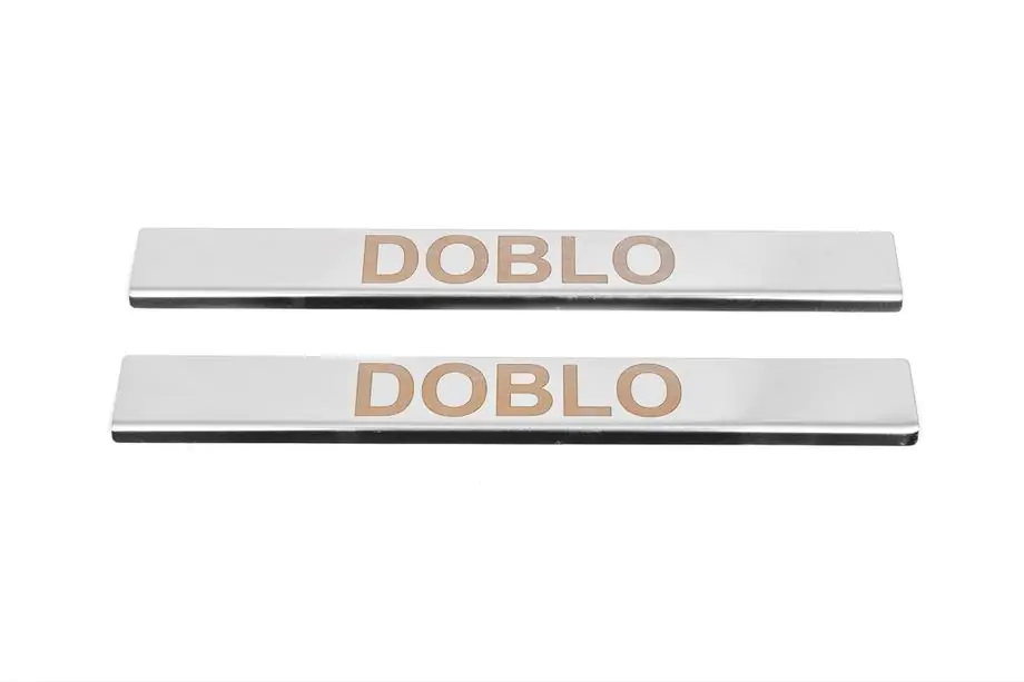Fiat Doblo II 2010-2022 Einstiegsleisten Abdeckungen Carmos V1 (2 Stk, Edelstahl) Image