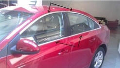 Chevrolet Cruze 2009–2015 Komplette Fensterrahmen Zierleisten (für Sedan Version, Edelstahl) Foto 2