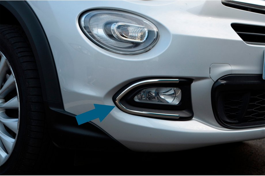Fiat 500X 2014-2024 Abdeckungen für Nebelscheinwerfer (Edelstahl) Image