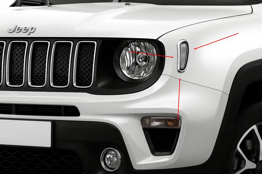Jeep Renegade 2014- Chrom Abdeckungen für Blinker (2 Stk Edelstahl) Image