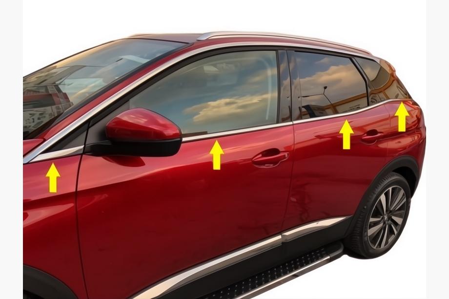 Peugeot 3008 2016-2023 Fensterzierleisten unten Edelstahl (8 Stk) OmsaLine - Italienischer Edelstahl Image