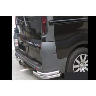 Hintere Eckschutzrohre AK003-doppelt (Edelstahl) Opel Vivaro 2001–2015 Foto 1