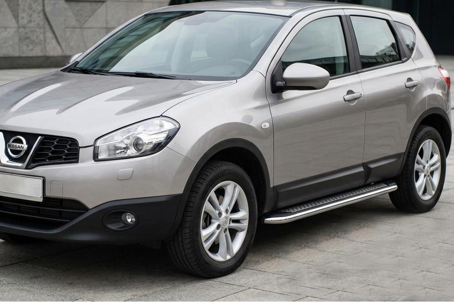 Nissan Qashqai 2010-2014 Seitenschweller Maydos V2 (2 Stk., Aluminium & Edelstahl) Langer Radstand Image