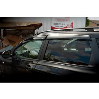Windabweiser mit Chromleiste (4 Stk, Niken) Nissan Qashqai 2007-2010 Foto 3