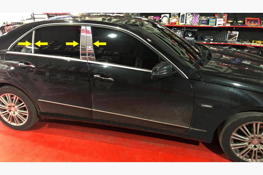 Mercedes E-class W212 2009-2016 Edelstahl Türsäulen Zierleisten (6 Stk) Image