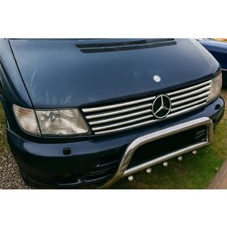Chrom Kühlergrill Blenden (V-class, Edelstahl) Mercedes Vito W638 1996-2003 Foto 1