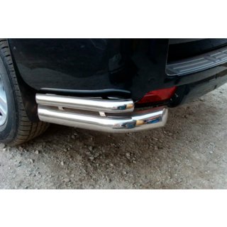 Hintere Eckschutzrohre AK003-doppelt (Edelstahl) Toyota Land Cruiser Prado 150 2009-2023 Foto 3