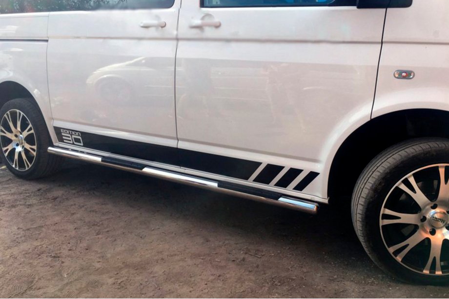 Volkswagen T6 2015-2024 Seitliche Rohre (2 Stk., Edelstahl) 60mm, Langversion Foto 3